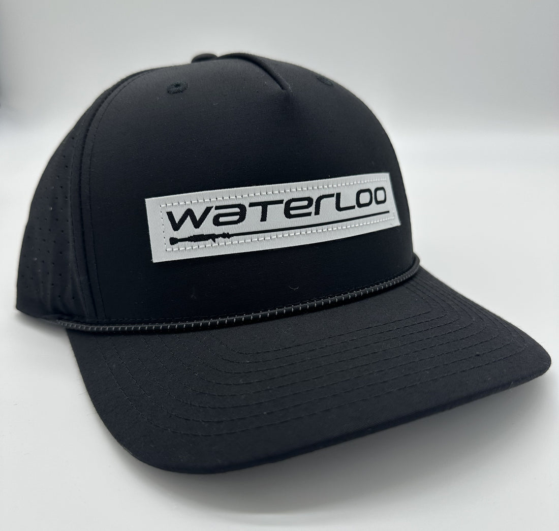 Waterloo Black Performance Rope Cap - Performance Logo