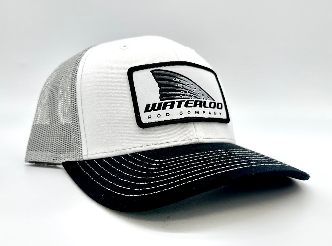 Waterloo White/Silver/Black Cap - Trout Tails Up