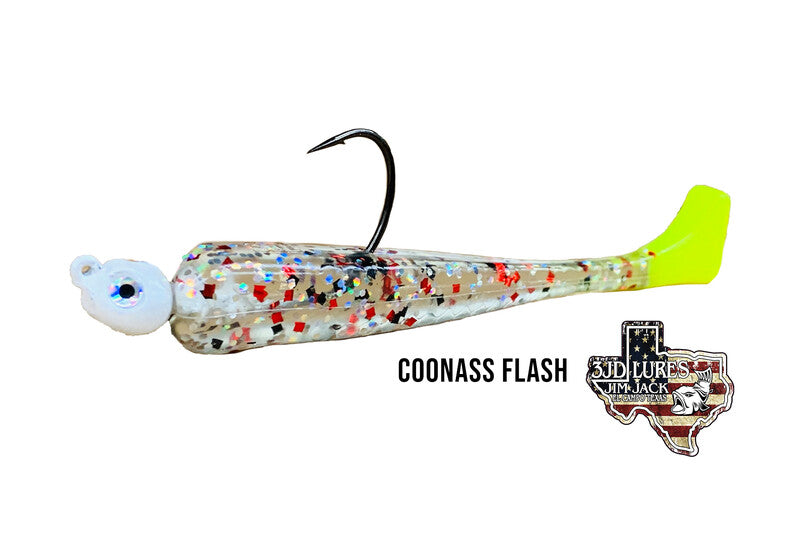 3JD Lures Inverted Paddletail, Texas Whiskey