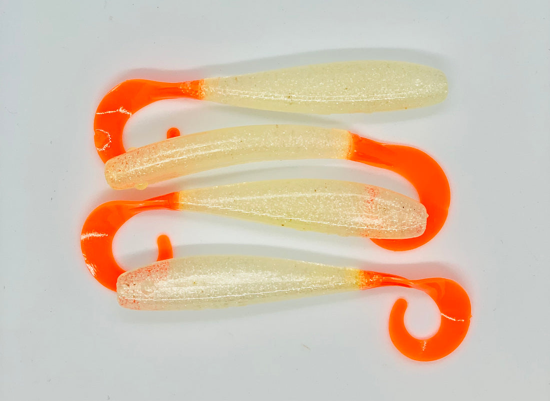 A.M. Fishing - Garlic Infused Soft Plastics 4in - 8pk / Rootbeer Shart
