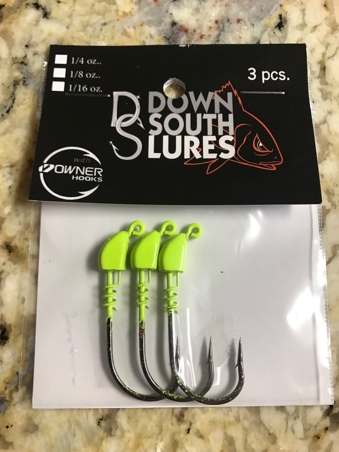 Down South Lures Jigheads 1/8 oz. 3/0 Chartreuse – Waterloo Rods