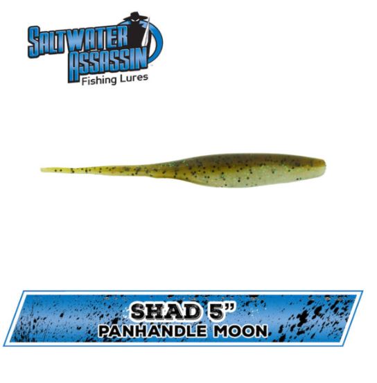 Bass Assassin Salt Water Curly Tail Shad 4 Inch Chartreuse 6 Count Open  Pack